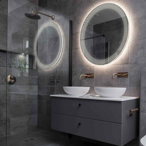 Round LED Mirror | Wall Switch Control | Neutral White Light - Reyze Simetria Series Model 7
