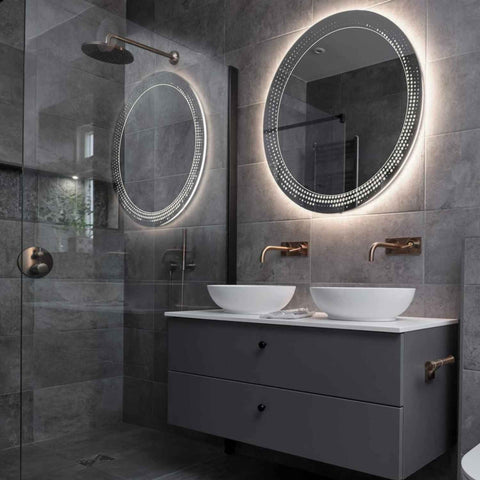 Round LED Mirror | Wall Switch Control | Neutral White Light - Reyze Simetria Series Model 8