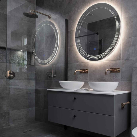 Round LED Mirror | Touch Button | Neutral White Light - Reyze Simetria Series Model 8
