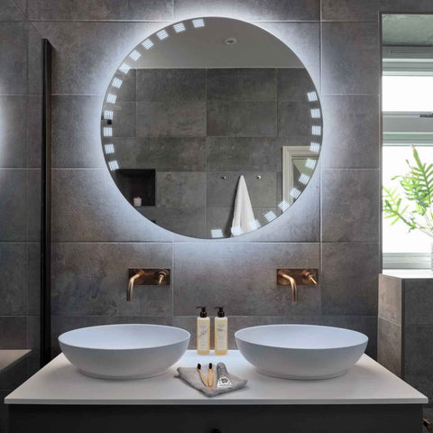 Round LED Mirror | Wall Switch Control | Cool White Light - Reyze Edge Series Model 6
