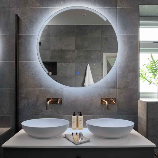 Round LED Mirror | Touch Button | Cool White Light - Reyze Edge Series Model 5