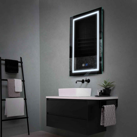Vertical LED Mirror | Touch Buttons | Anti-Fog Function | Cool White Light - Reyze Salono Series Model 1