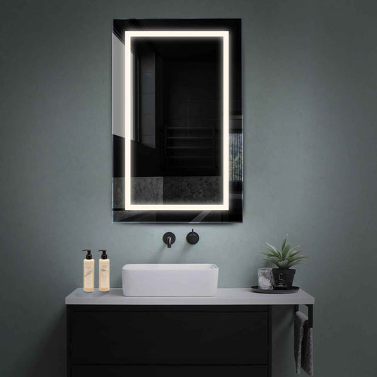 Vertical LED Mirror | Wall Switch Control | Neutral White Light - Reyze Salono Series Model 1