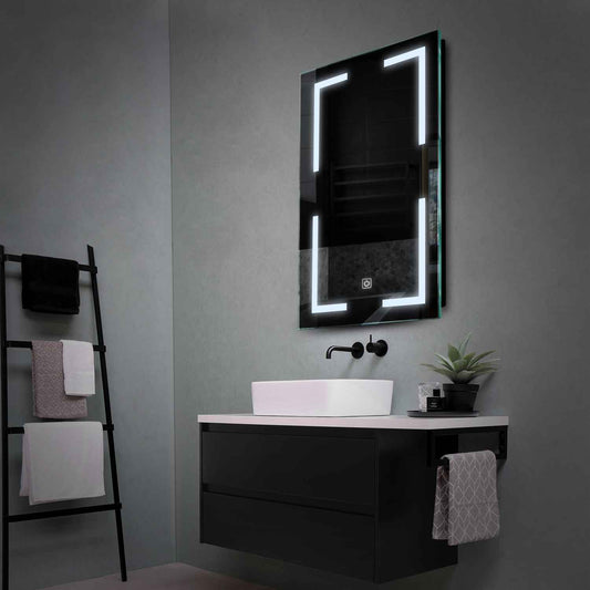 Vertical LED Mirror | Touch Button | Cool White Light - Reyze Salono Series Model 2