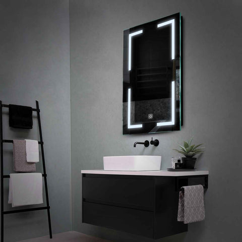 Vertical LED Mirror | Touch Button | Cool White Light - Reyze Salono Series Model 2