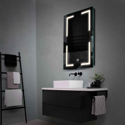 Vertical LED Mirror | Touch Button | Neutral White Light - Reyze Salono Series Model 2