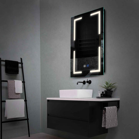 Vertical LED Mirror | Touch Buttons | Anti-Fog Function | Neutral White Light - Reyze Salono Series Model 2