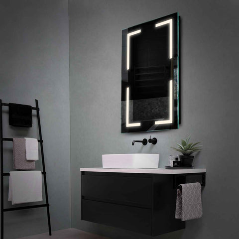 Vertical LED Mirror | Wall Switch Control | Neutral White Light - Reyze Salono Series Model 2