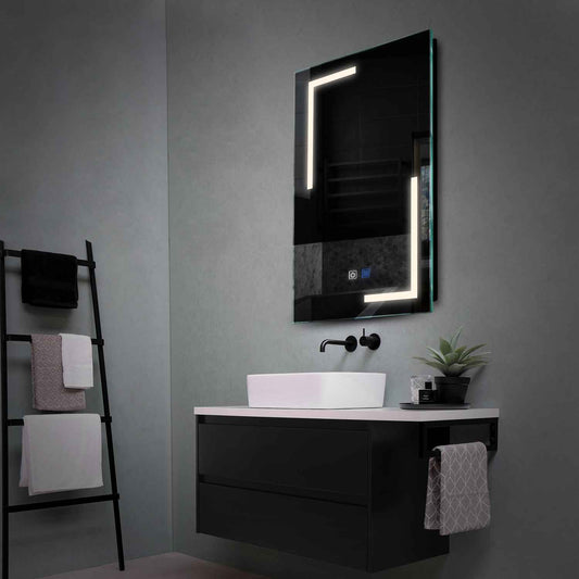 Vertical LED Mirror | Touch Buttons | Anti-Fog Function | Neutral White Light - Reyze Salono Series Model 3