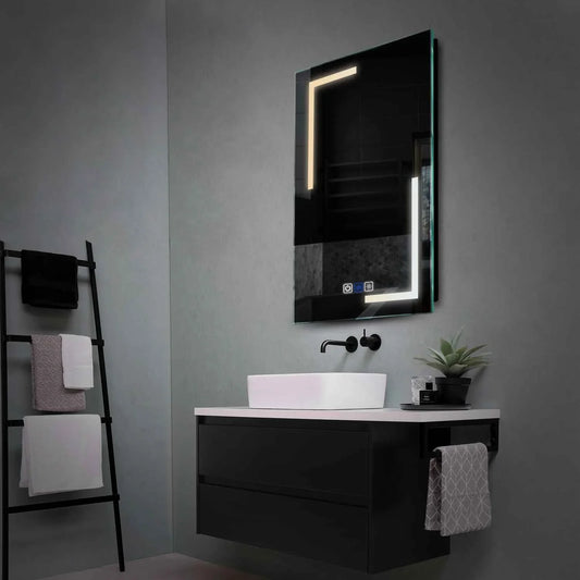 Vertical LED Mirror | Touch Buttons | Anti-Fog Function | Adjustable Color Temperature - Reyze Salono Series Model 3