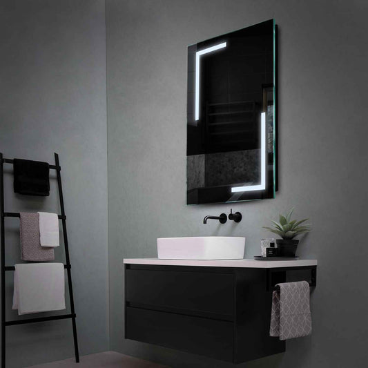 Vertical LED Mirror | Wall Switch Control | Cool White Light - Reyze Salono Series Model 3