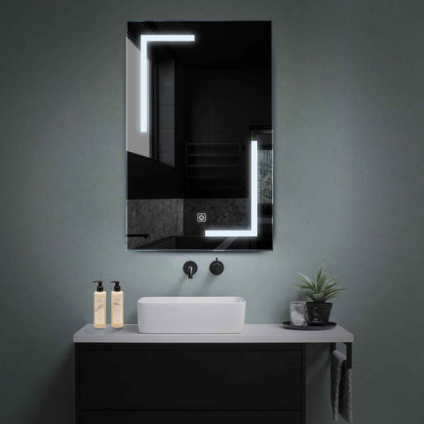Vertical LED Mirror | Touch Button | Cool White Light - Reyze Salono Series Model 3