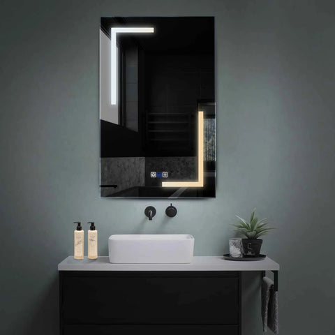 Vertical LED Mirror | Touch Buttons | Anti-Fog Function | Adjustable Color Temperature - Reyze Salono Series Model 3
