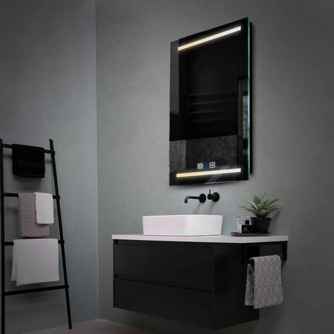 Vertical LED Mirror | Touch Buttons | Anti-Fog Function | Adjustable Color Temperature - Reyze Salono Series Model 4