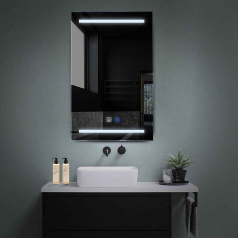 Vertical LED Mirror | Touch Buttons | Anti-Fog Function | Cool White Light - Reyze Salono Series Model 4