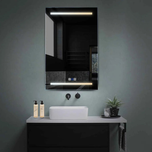 Vertical LED Mirror | Touch Buttons | Anti-Fog Function | Adjustable Color Temperature - Reyze Salono Series Model 4