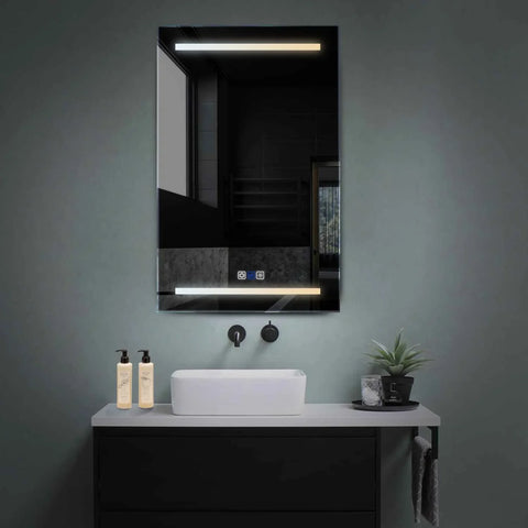 Vertical LED Mirror | Touch Buttons | Anti-Fog Function | Adjustable Color Temperature - Reyze Salono Series Model 4