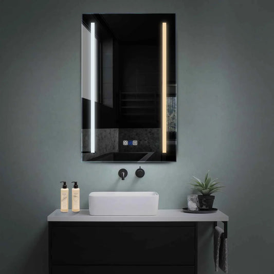 Vertical LED Mirror | Touch Buttons | Anti-Fog Function | Adjustable Color Temperature - Reyze Salono Series Model 5