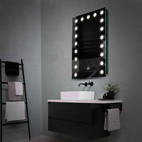 Vertical LED Mirror | Touch Button | Neutral White Light - Reyze Salono Series Model 6