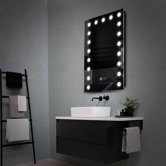 Vertical LED Mirror | Touch Buttons | Anti-Fog Function | Neutral White Light - Reyze Salono Series Model 6