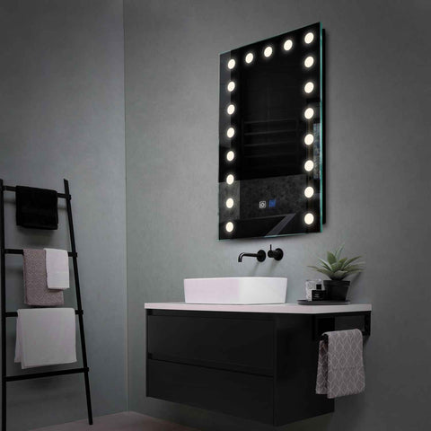 Vertical LED Mirror | Touch Buttons | Anti-Fog Function | Neutral White Light - Reyze Salono Series Model 6