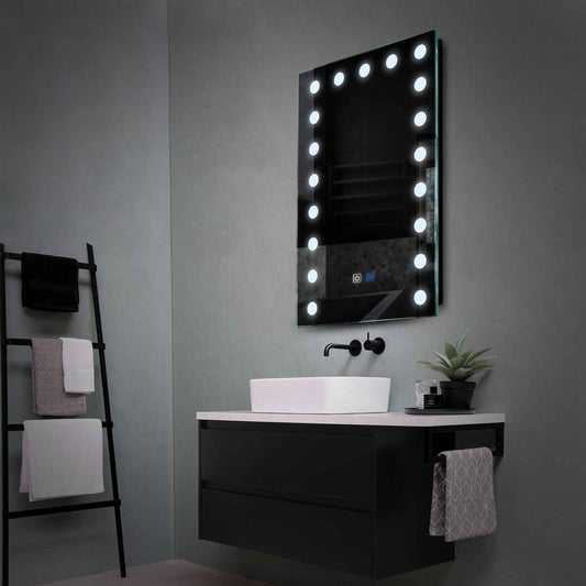 Vertical LED Mirror | Touch Buttons | Anti-Fog Function | Cool White Light - Reyze Salono Series Model 6