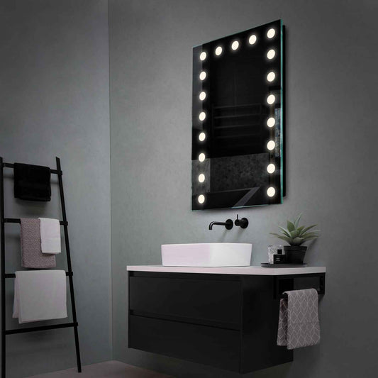 Vertical LED Mirror | Wall Switch Control | Neutral White Light - Reyze Salono Series Model 6