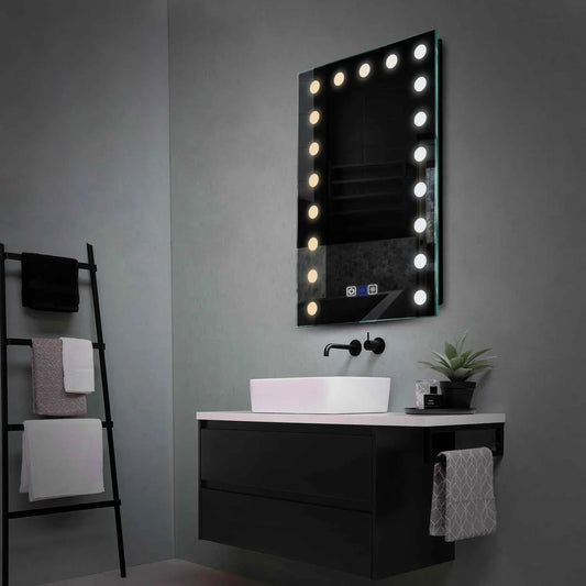 Vertical LED Mirror | Touch Buttons | Anti-Fog Function | Adjustable Color Temperature - Reyze Salono Series Model 6