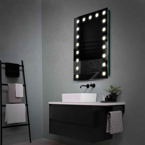 Vertical LED Mirror | Wall Switch Control | Neutral White Light - Reyze Salono Series Model 6