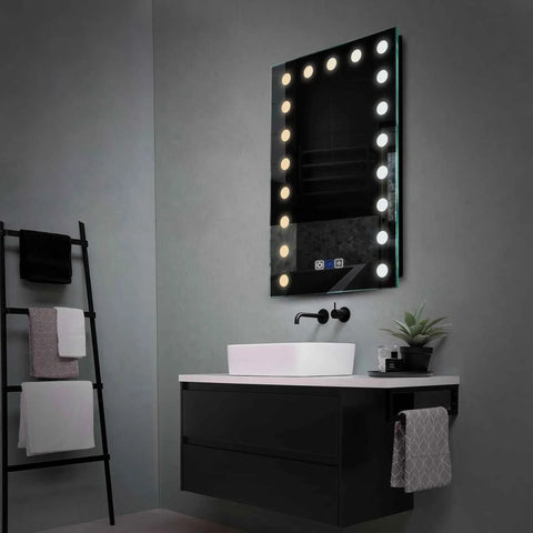 Vertical LED Mirror | Touch Buttons | Anti-Fog Function | Adjustable Color Temperature - Reyze Salono Series Model 6