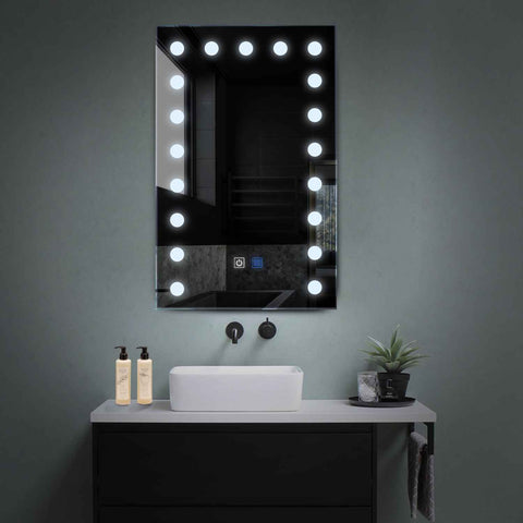 Vertical LED Mirror | Touch Buttons | Anti-Fog Function | Cool White Light - Reyze Salono Series Model 6
