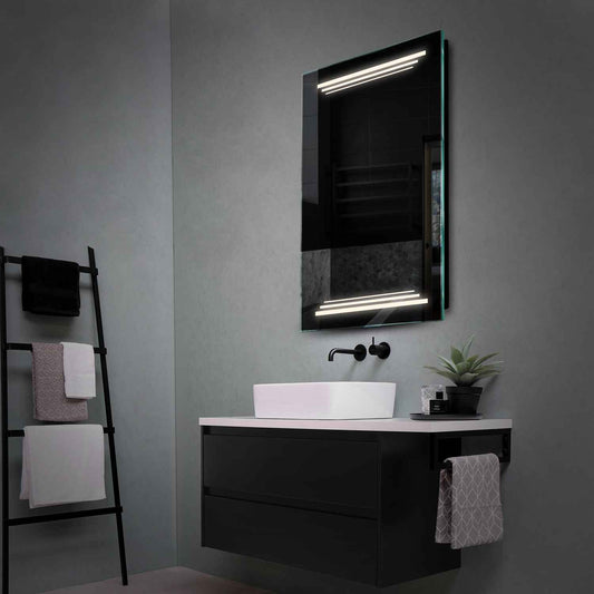 Vertical LED Mirror | Wall Switch Control | Neutral White Light - Reyze Salono Series Model 7
