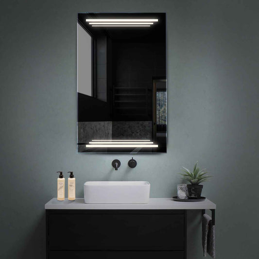 Vertical LED Mirror | Wall Switch Control | Neutral White Light - Reyze Salono Series Model 7