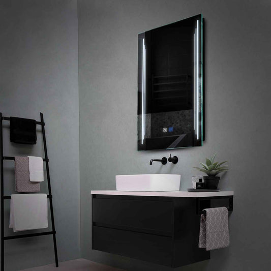 Vertical LED Mirror | Touch Buttons | Anti-Fog Function | Cool White Light - Reyze Salono Series Model 8