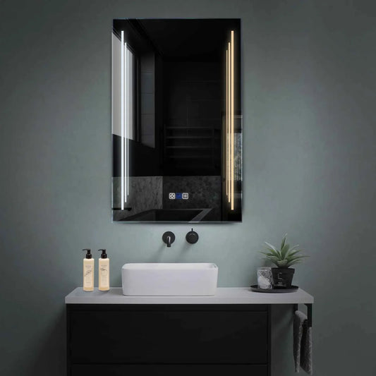 Vertical LED Mirror | Touch Buttons | Anti-Fog Function | Adjustable Color Temperature - Reyze Salono Series Model 8