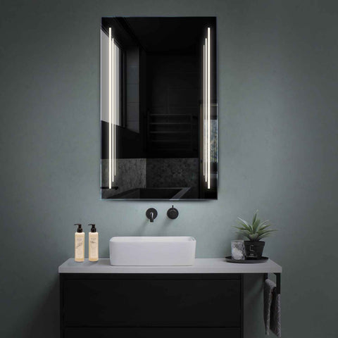 Vertical LED Mirror | Wall Switch Control | Neutral White Light - Reyze Salono Series Model 8