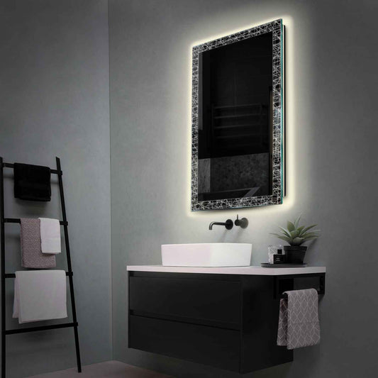 Vertical LED Mirror | Wall Switch Control | Neutral White Light - Reyze Simetria Series Model 1