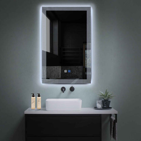 Vertical LED Mirror | Touch Buttons | Anti-Fog Function | Cool White Light - Reyze Simetria Series Model 4