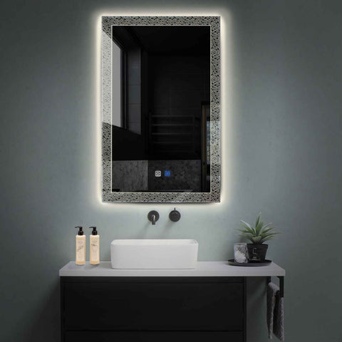 Vertical LED Mirror | Touch Buttons | Anti-Fog Function | Neutral White Light - Reyze Simetria Series Model 5