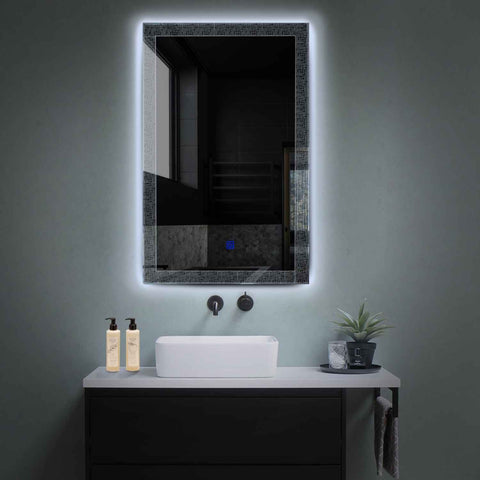 Vertical LED Mirror | Touch Button | Cool White Light - Reyze Simetria Series Model 6