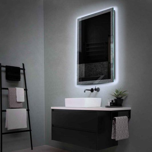 Vertical LED Mirror | Wall Switch Control | Cool White Light - Reyze Simetria Series Model 7