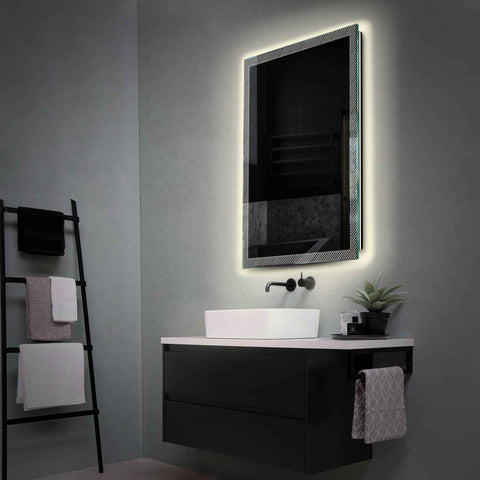 Vertical LED Mirror | Wall Switch Control | Neutral White Light - Reyze Simetria Series Model 7