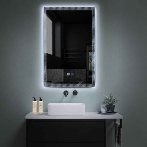 Vertical LED Mirror | Touch Buttons | Anti-Fog Function | Cool White Light - Reyze Simetria Series Model 7