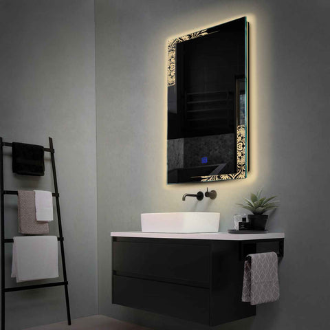 Vertical LED Mirror | Touch Button | Warm White Light - Reyze Good Vibes Series Model 4