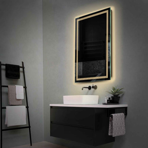 Vertical LED Mirror | Wall Switch Control | Warm White Light - Reyze Minimal Series Model 1