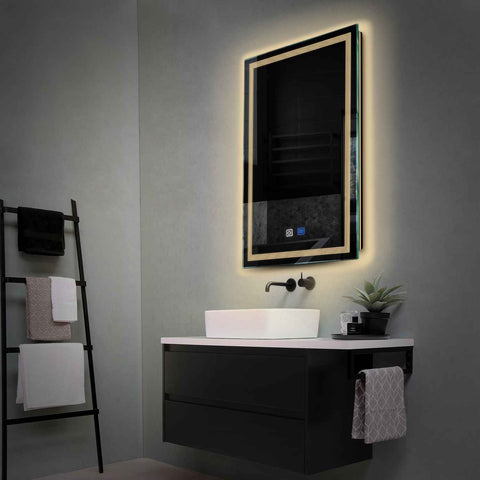 Vertical LED Mirror | Touch Buttons | Anti-Fog Function | Warm White Light - Reyze Minimal Series Model 1