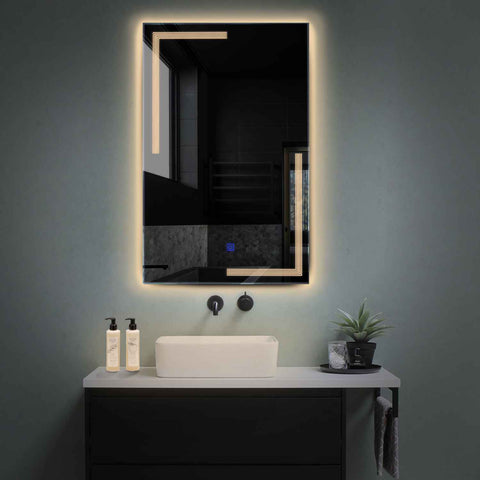 Vertical LED Mirror | Touch Button | Warm White Light - Reyze Minimal Series Model 2