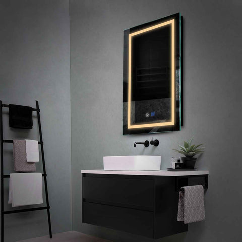 Vertical LED Mirror | Touch Buttons | Anti-Fog Function | Warm White Light - Reyze Salono Series Model 1