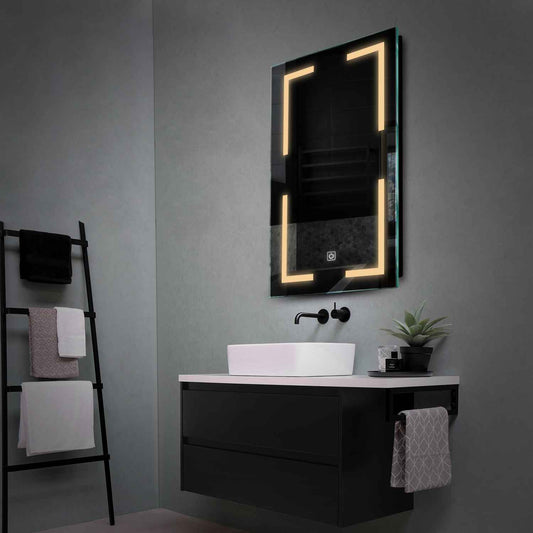 Vertical LED Mirror | Touch Button | Warm White Light - Reyze Salono Series Model 2