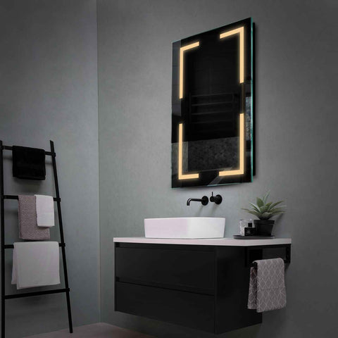 Vertical LED Mirror | Wall Switch Control | Warm White Light - Reyze Salono Series Model 2